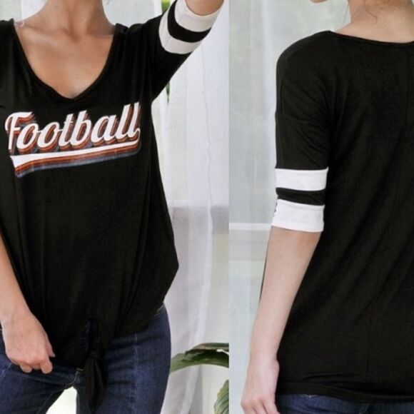 “Football” Tie Front Tee‎ - Picture 3 of 10